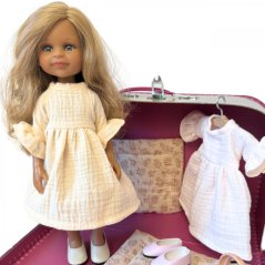 Šaty pro panenku Paola Reina a Minikane 32 cm By Loli - Fairy long - Cream