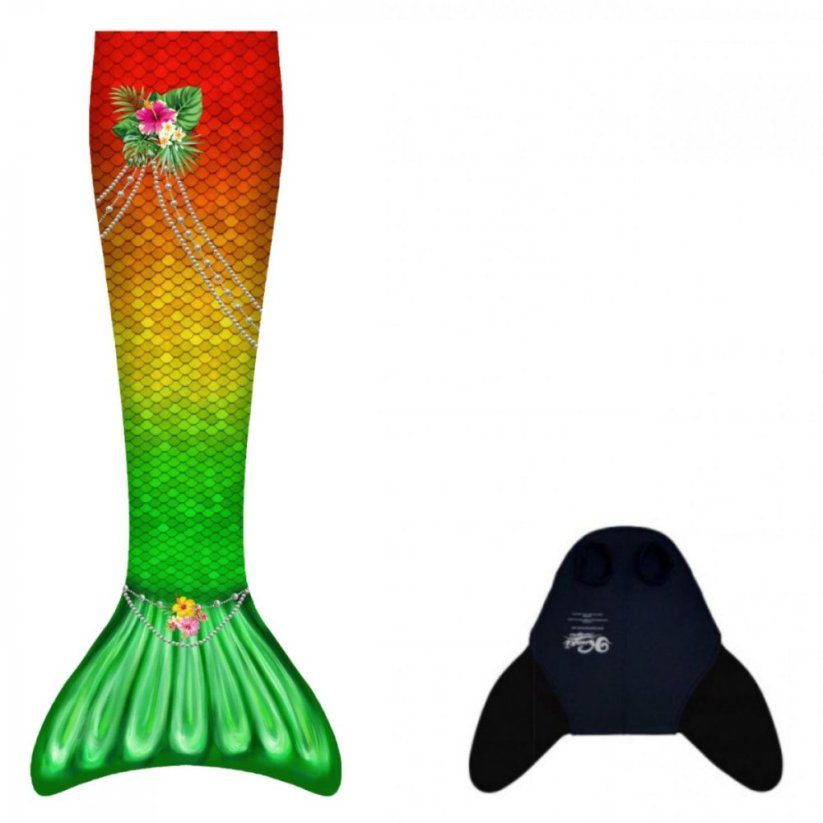 Kostým mořské panny Kuaki Mermaids - Mořský ocas a monofin ploutev - Aloha - S 8-10 let