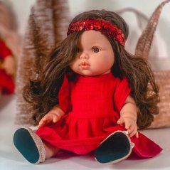 Šaty a čelenka pro panenku 34 cm By Loli - Fairy - Red