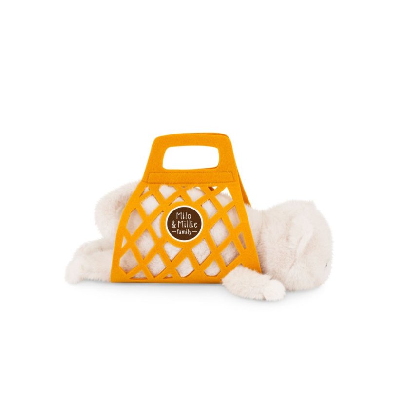 Plyšová ležící kočička v plstěném vaku Orange Toys 35 cm - Milo the White Cat