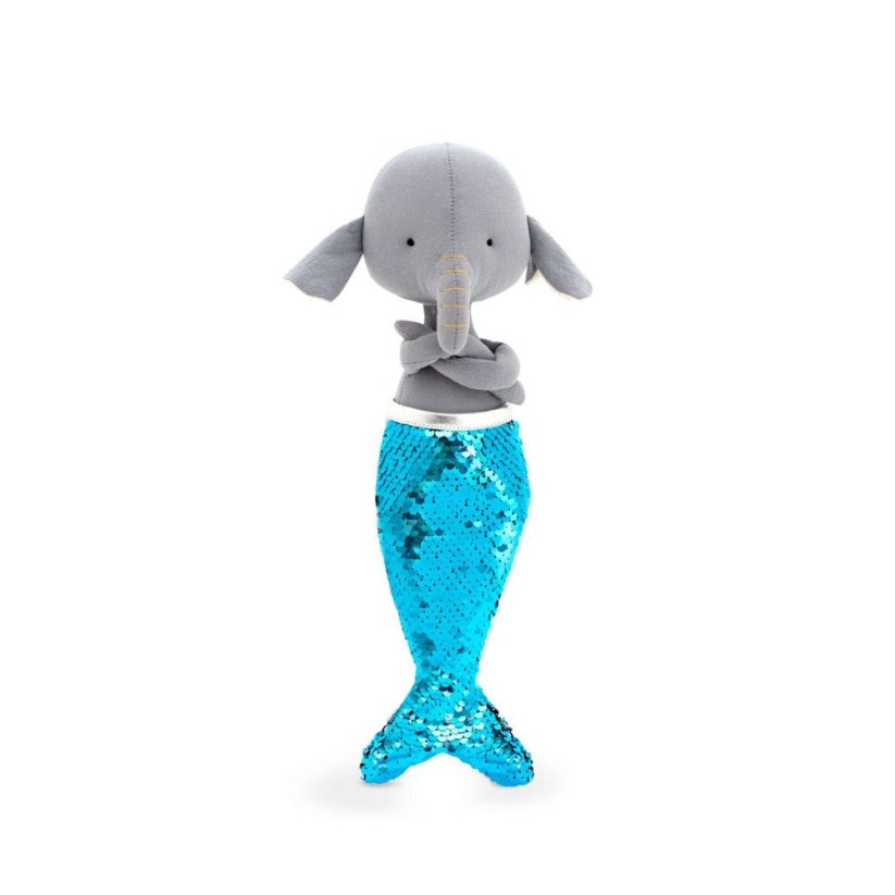 Látková slonička s ploutví 30 cm Cotti Motti Orange Toys - Alice Mermaid tail
