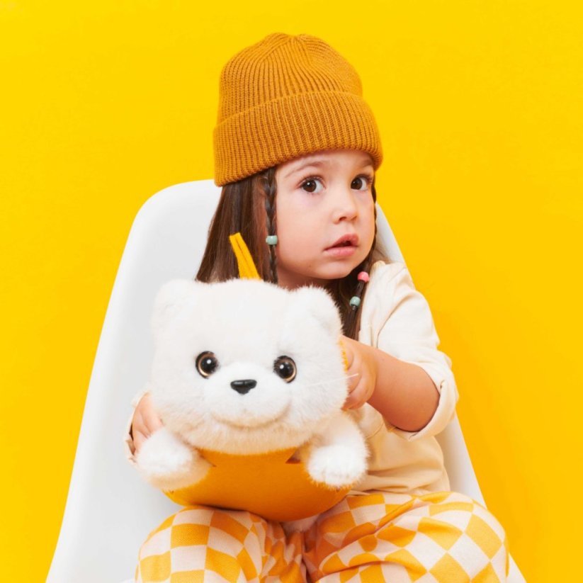 Plyšová ležící kočička v plstěném vaku Orange Toys 35 cm - Milo the White Cat