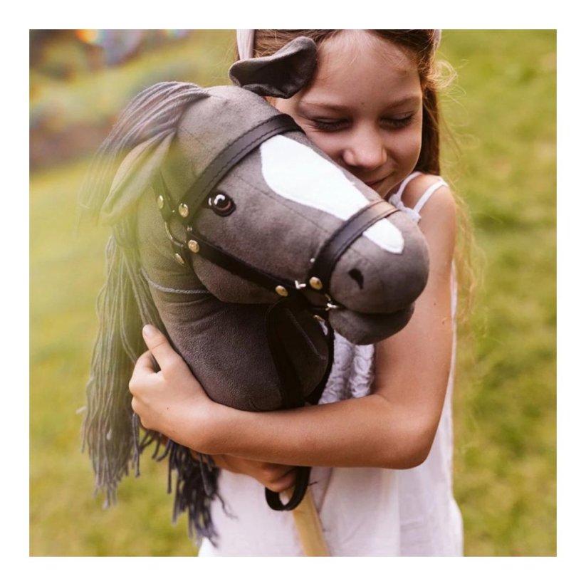 Hobby koník na tyči s ocasem By Astrup - Hobby Horse Grey