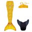 Kostým mořské panny Kuaki Mermaids - ocas, monofin ploutev a vrchní díl plavek - set 3 ks - Gold - XS 6-8 let