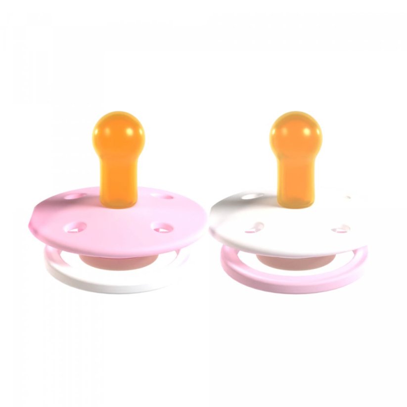Dudlíky Rebael z přírodního kaučuku 2 ks - Rising Soft Fox/Snowy Soft Flamingo - 0-6 měsíců (velikost 1)