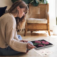 Třpytivá sada Sequin art vlčí máky Kitfix - Purple 8+