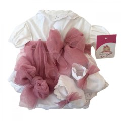 Oblečení pro panenku o velikosti 45cm De Cuna - White dress