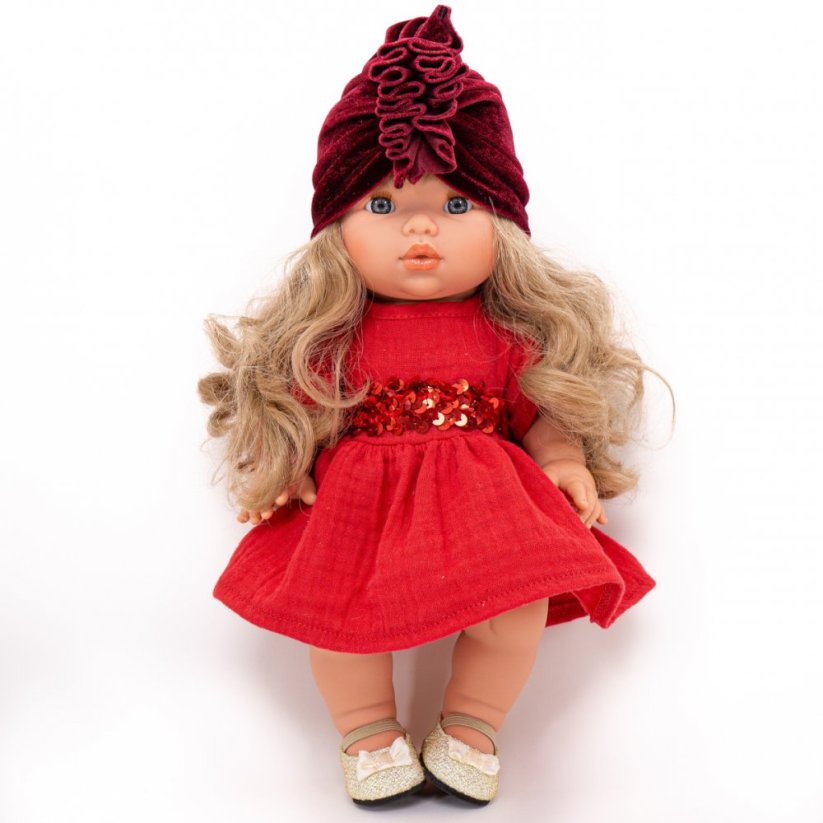 Šaty a čelenka pro panenku 34 cm By Loli - Fairy - Red