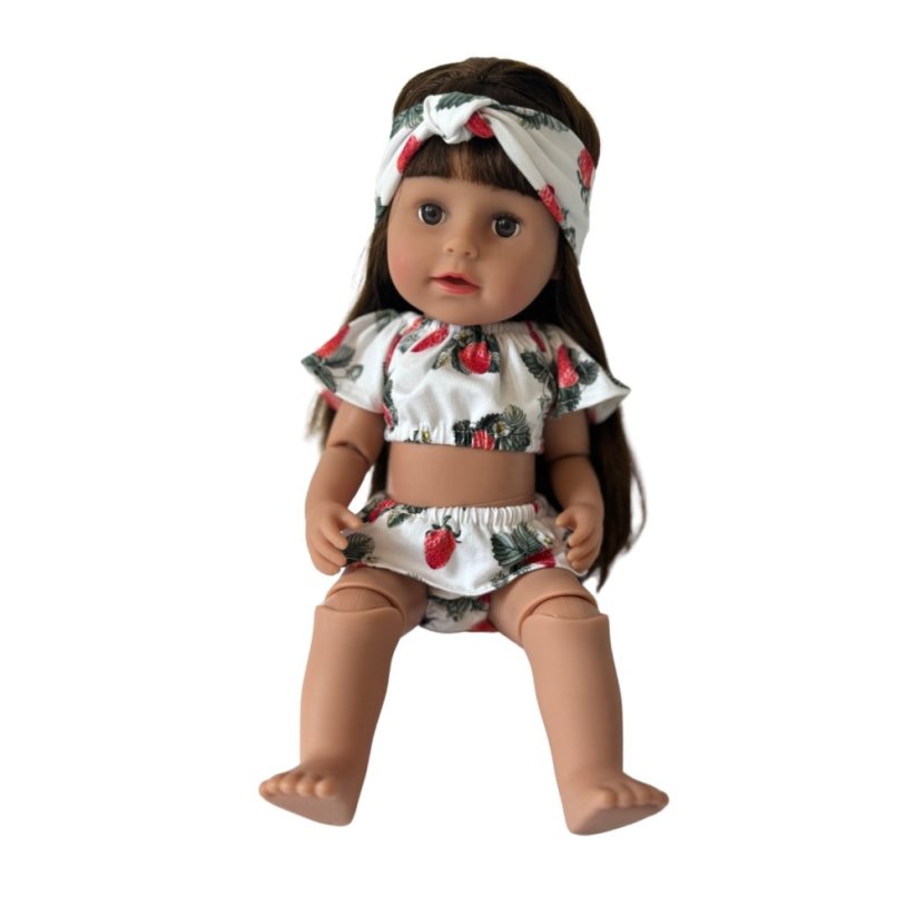 Set oblečení a čelenka pro panenku Baby Born 43cm - Hawai - Strawberries