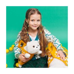 Plyšová ležící kočička v plstěném vaku Orange Toys 35 cm - Milo the White Cat