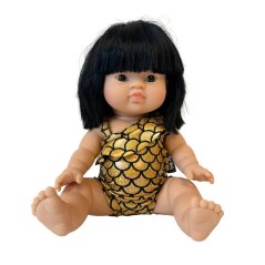 Plavky pro panenku 34 cm By Loli - Gold mermaid