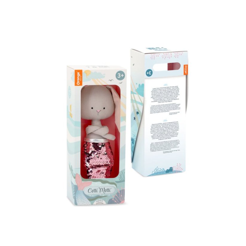 Látkový zajíček s ploutví 30 cm Cotti Motti Orange Toys - Lucy Mermaid tail
