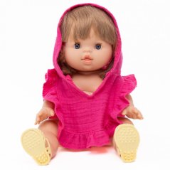 Pončo pro panenku 34 cm By Loli - Frill - Fuchsia