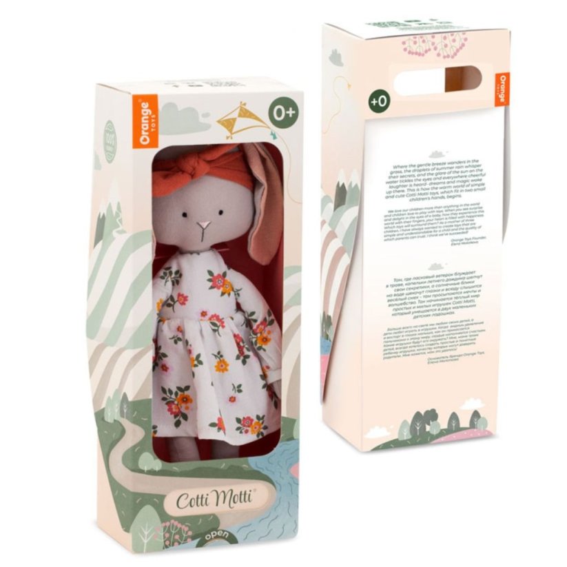 Látkový zajíček 29 cm Orange Toys - Lucy The Bunny - Flower Dress