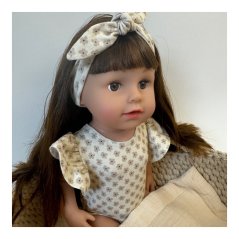 Body a čelenka pro panenku Baby Born 43cm - Fairy - Beige flowers