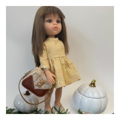 Šaty pro panenku Paola Reina a Minikane 32 cm By Loli - Classic - Beige Gold