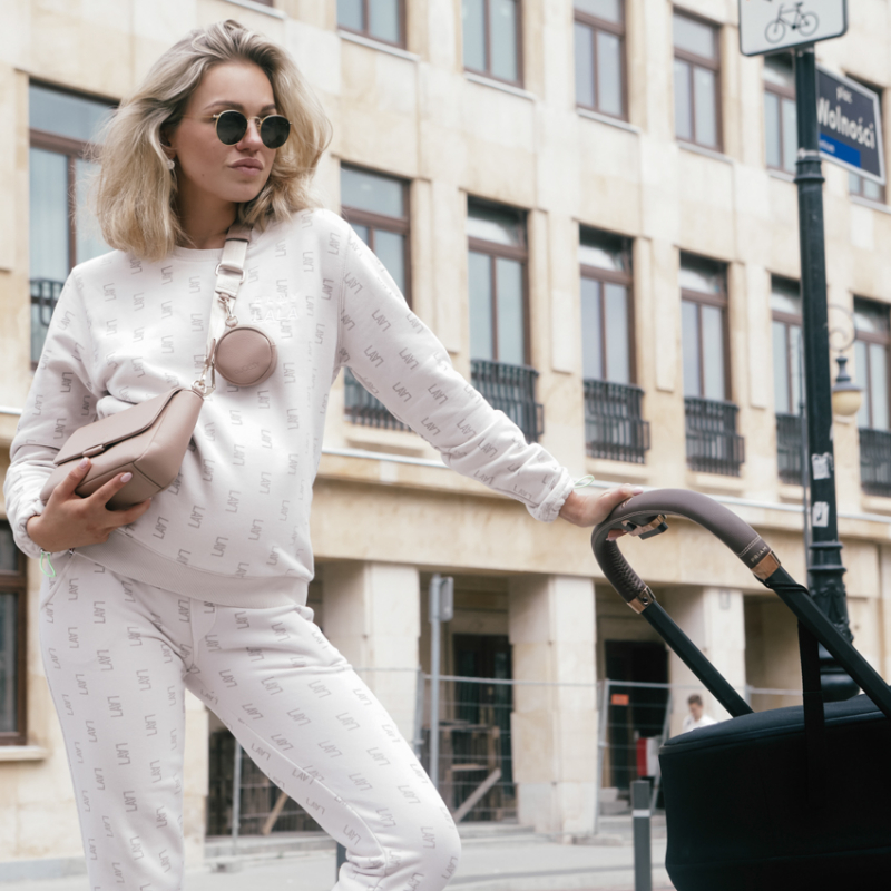 Mini crossbody kabelka pro maminku Joissy KENZA - Beige blush