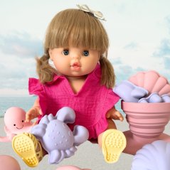 Pončo pro panenku 34 cm By Loli - Frill - Fuchsia