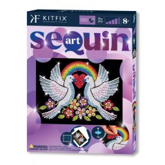 Třpytivá sada Sequin art holubičky Kitfix - Purple 8+