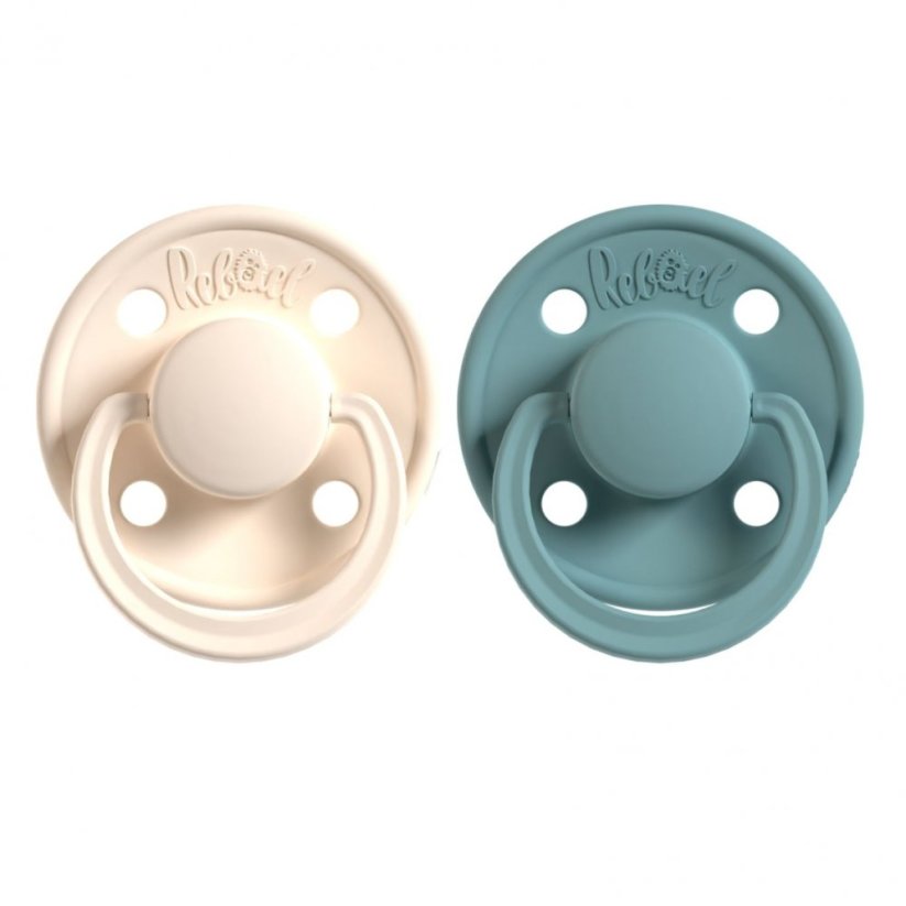 Dudlíky Rebael z přírodního kaučuku 2 ks - Champagne/Powder - 6-18 měsíců (velikost 2)