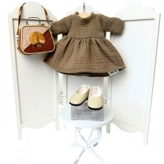 Šaty, kabelka a boty pro panenku Paola Reina a Minikane 32 cm By Loli - Set Paris