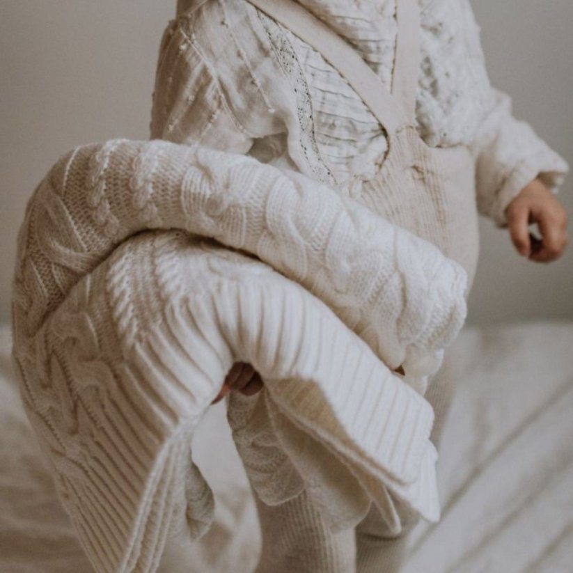 Deka ze 100% merino vlny My Memi - Wool Collection - Cream