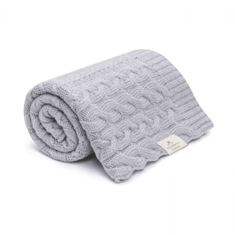 Deka ze 100% merino vlny My Memi - Wool Collection - Grey