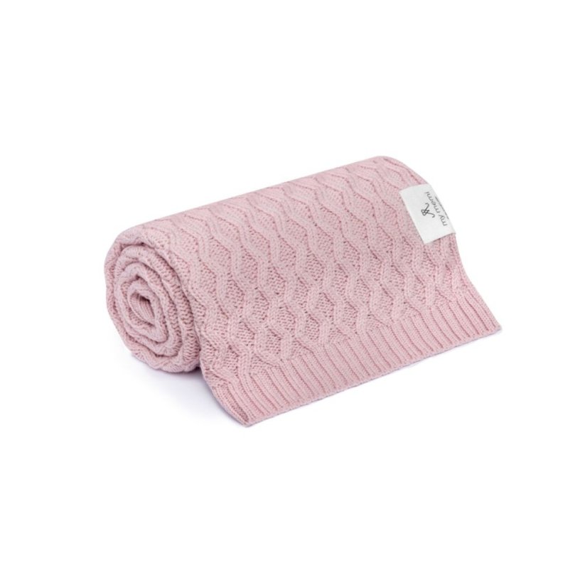 Deka ze 100% merino vlny My Memi - Vines Collection - Powder Pink