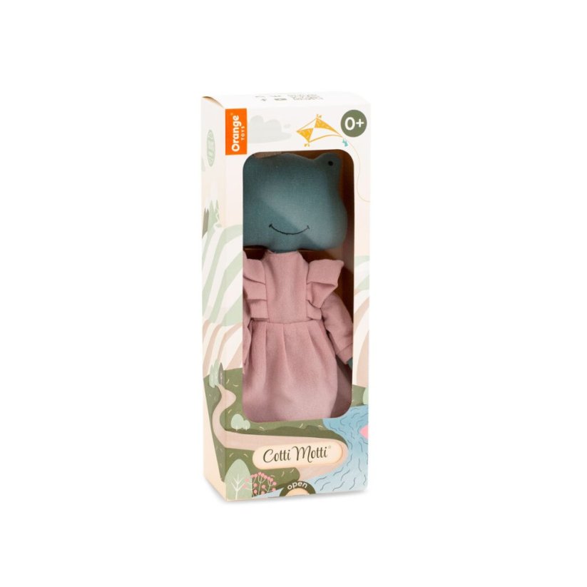 Látková žabka 30 cm Cotti Motti Orange Toys - Fiona The Frog Pink