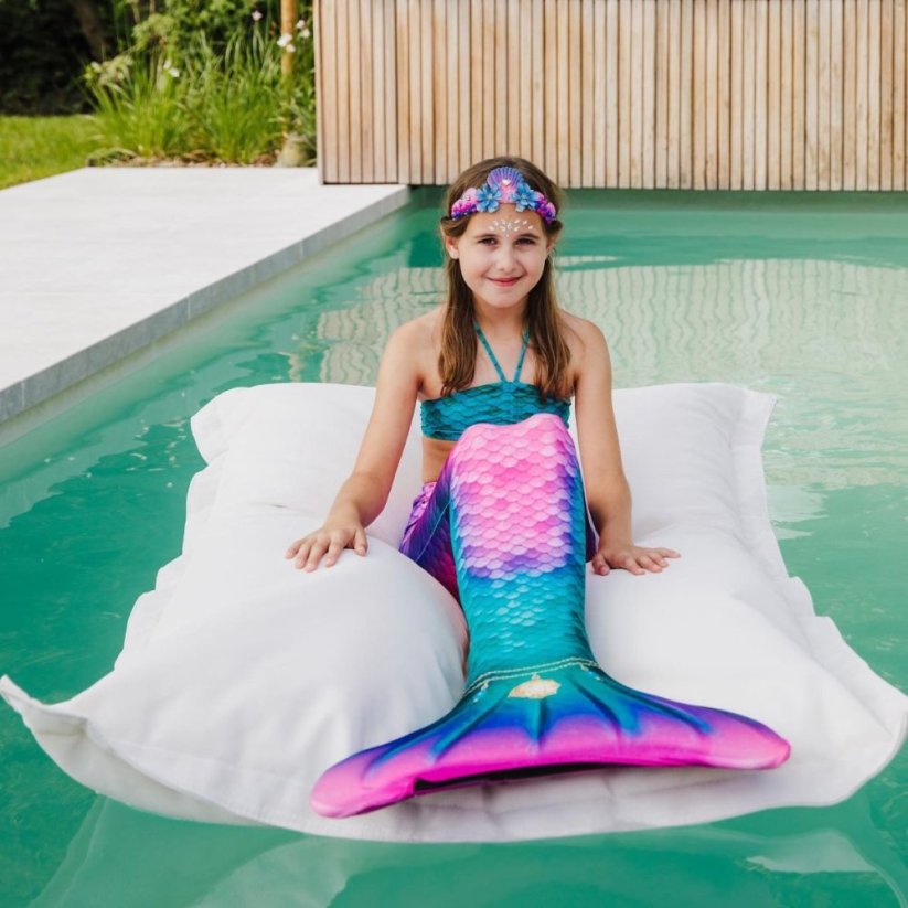 Kostým mořské panny Kuaki Mermaids - ocas, monofin ploutev a vrchní díl plavek - set 3 ks - Star - XS 6-8 let