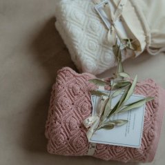 Deka ze 100% merino vlny My Memi - Pearl Collection - Powder Pink