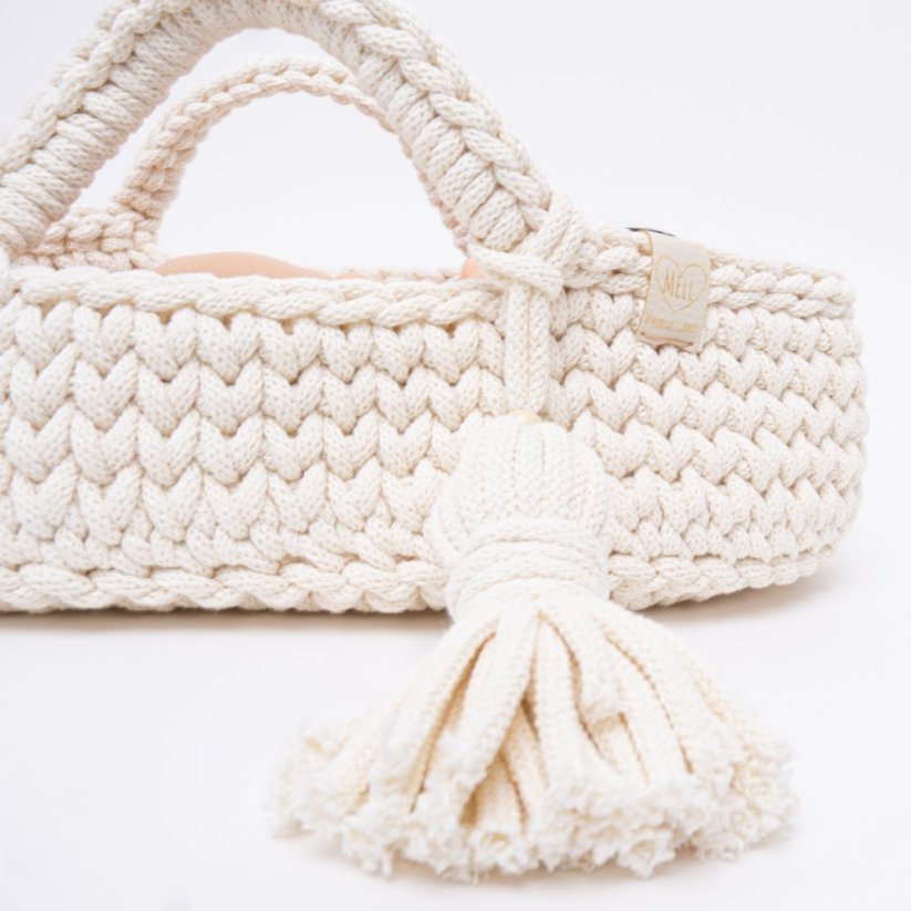 Pletený košík pro panenku By Loli - Natural 38 cm