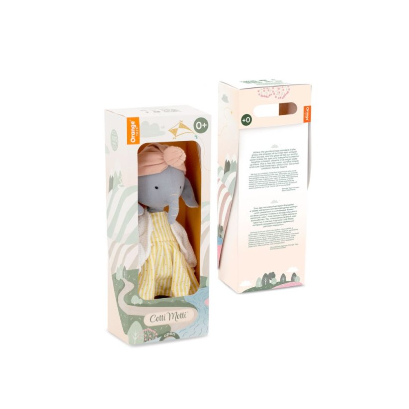 Látková slonička 30 cm Cotti Motti Orange Toys - Alice the Elephant
