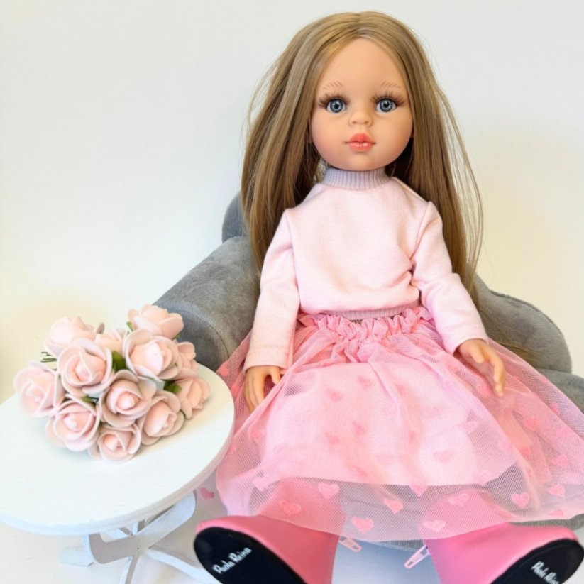 Set oblečení pro panenku Paola Reina a Minikane 32 cm By Loli - Sporty - Pink hearths
