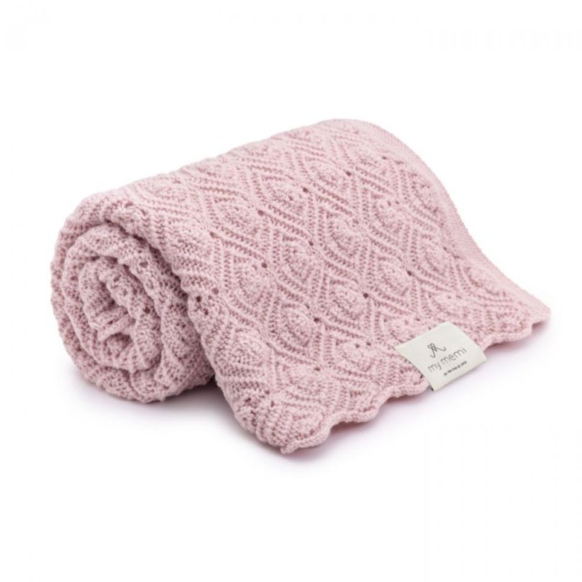 Deka ze 100% merino vlny My Memi - Pearl Collection - Powder Pink