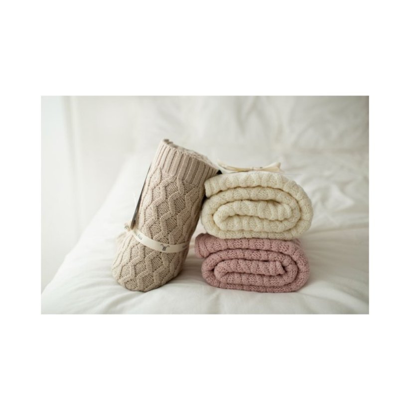 Deka ze 100% merino vlny My Memi - Vines Collection - Cream