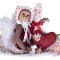 Realistická panenka opička Love 36cm Muñecas De Cuna - Red hearts