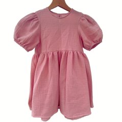 Letní mušelínové šaty pro holčičku By Loli - Old pink dream