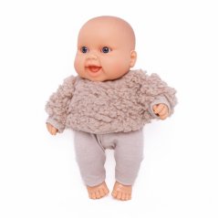 Mikina a legíny pro panenku Los Peques 21 cm - By Loli - Warm Furry Lamb Latte