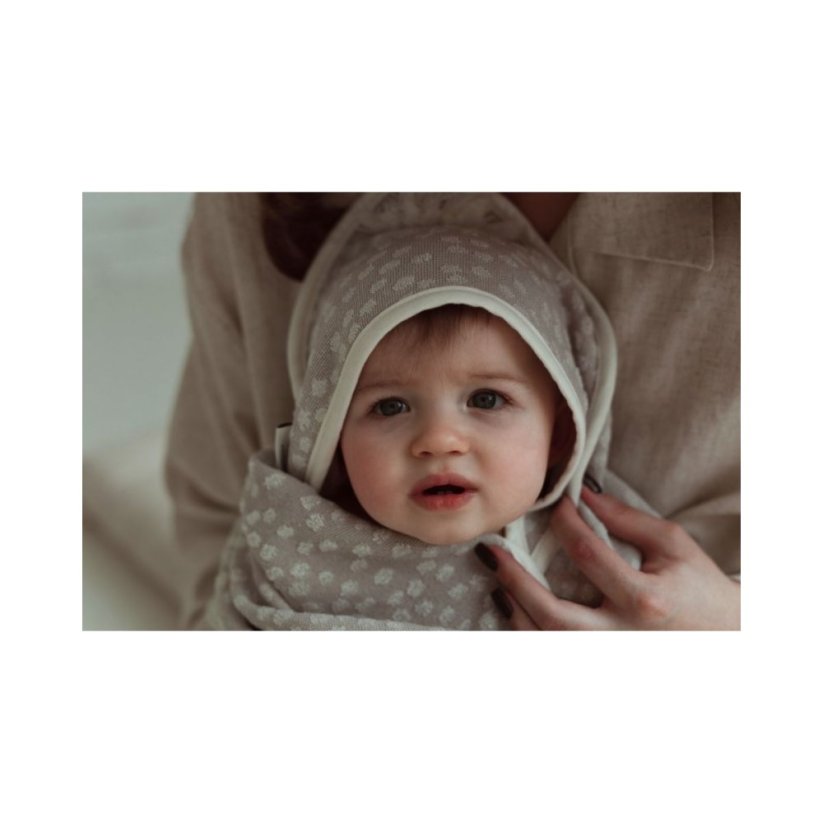 Dětská luxusní osuška s kapucí My Memi - Boho Dots - Beige