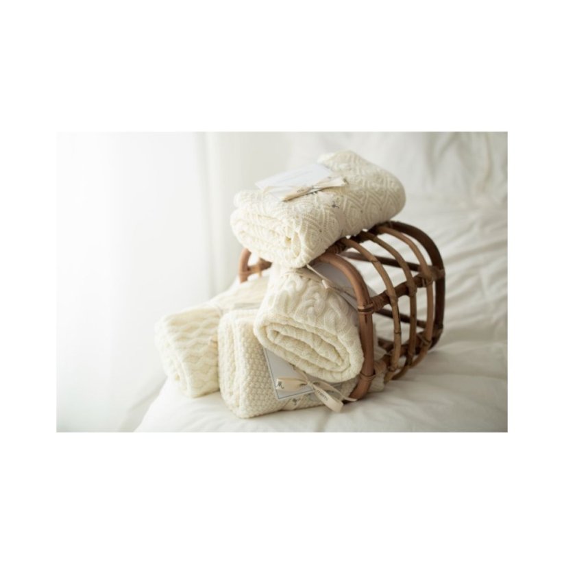 Deka ze 100% merino vlny My Memi - Vines Collection - Cream