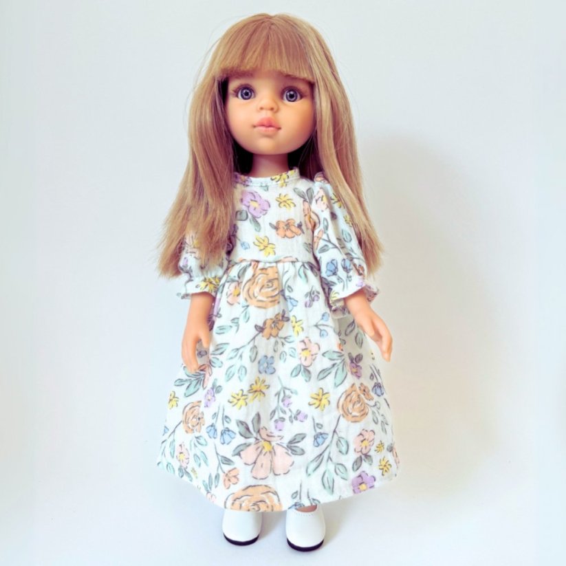 Šaty pro panenku Paola Reina a Minikane 32 cm By Loli - Romantic - Flowers