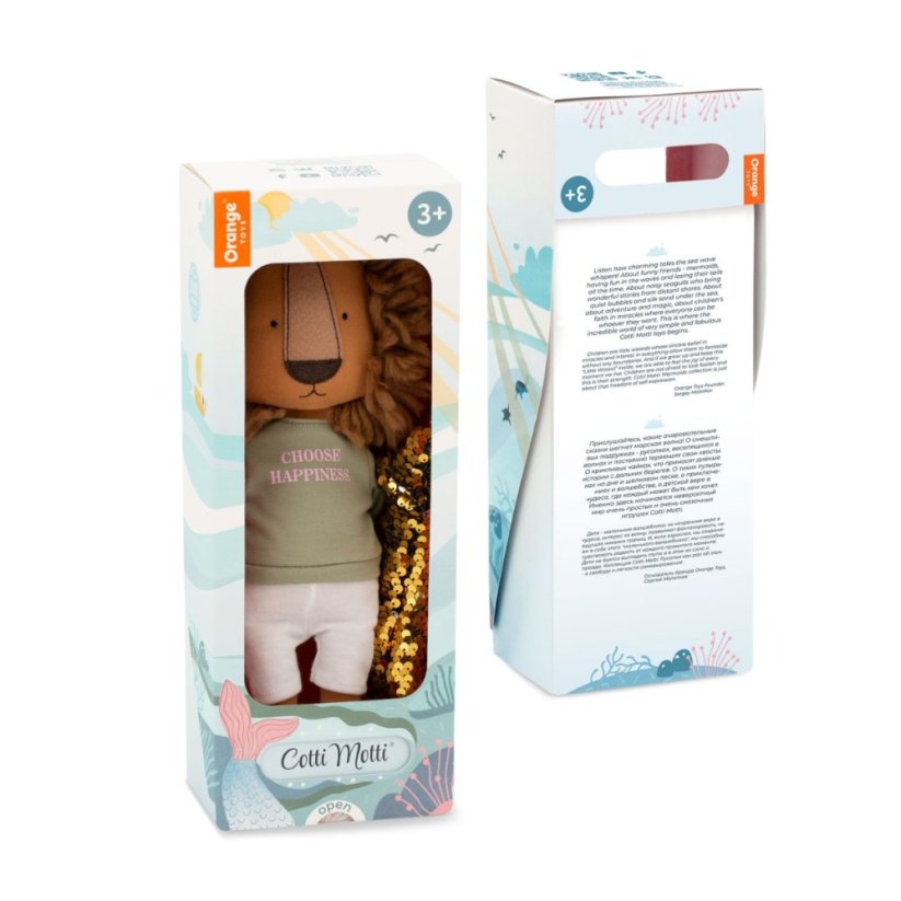 Látkový lvíček 30 cm Cotti Motti Orange Toys - Simon