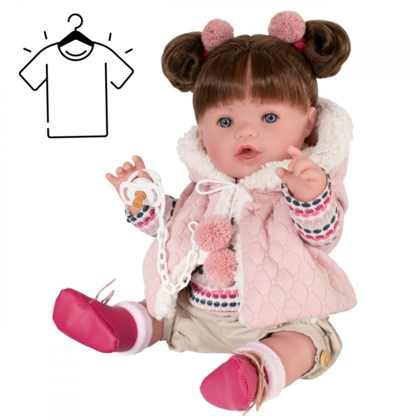 Oblečení pro panenku o velikosti 45cm De Cuna - Pink and beige set