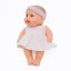 Šaty a čelenka pro panenku Los Peques 21 cm - By Loli - Boho Muslin Cream