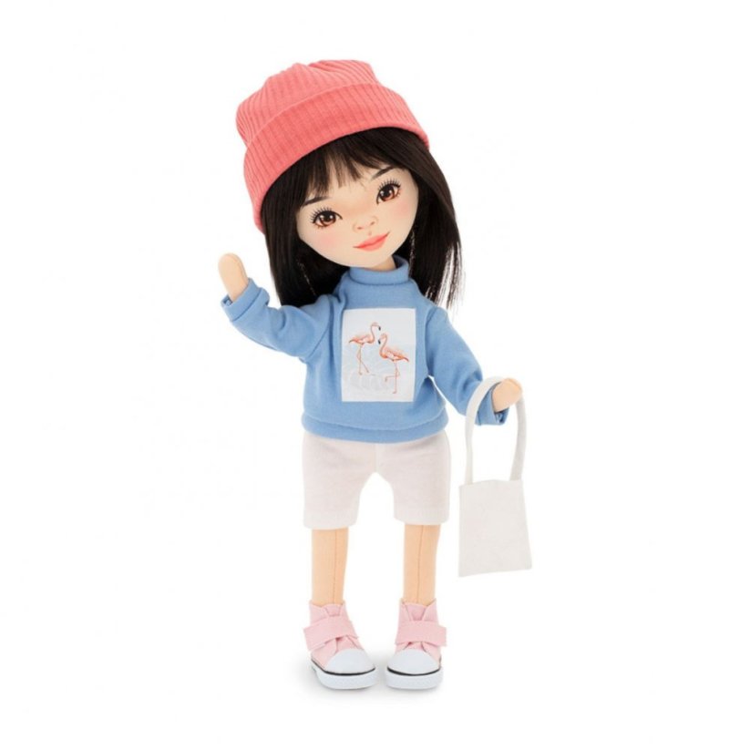 Látková panenka Orange Toys - Sweet Sisters Lilu - Flamingo Sweatshirt