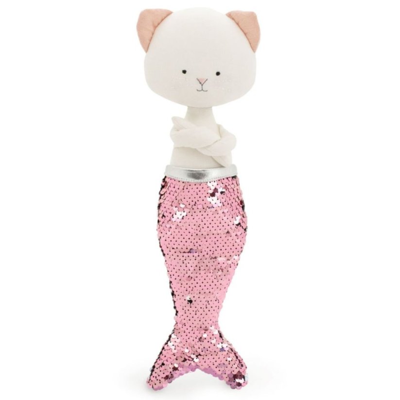 Látková kočička s extra ploutví 29 cm Orange Toys - Christy blue / Mermaid tail