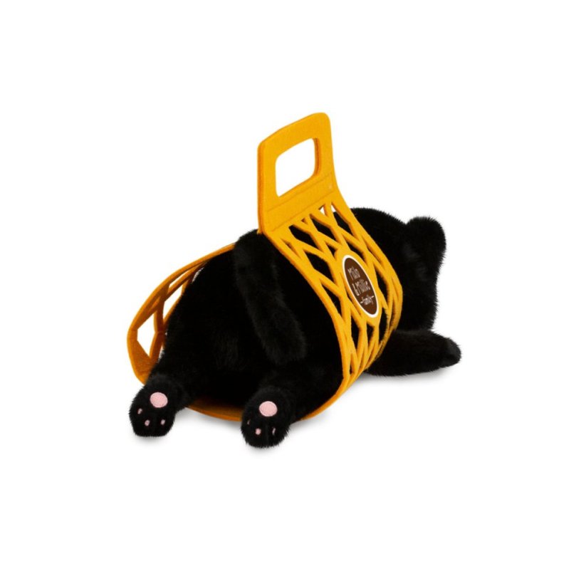Plyšová ležící kočička v plstěném vaku Orange Toys 35 cm - Milo the Black Cat