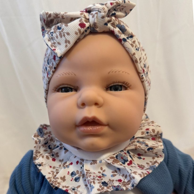 Realistické miminko s měkkým tělem 45cm De Cuna - Blue