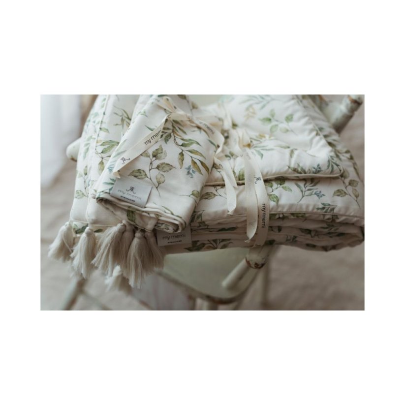 Luxusní dětská souprava polštářku a deky do postýlky boho rostliny - My Memi - Boho Botanic